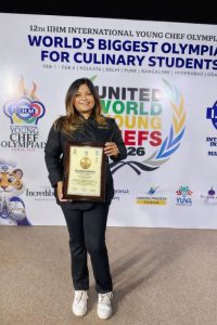 Pastry Chef Sunitha Nair Honoured as ‘Chef Icon of Hyderabad’ at World Young Chefs Olympiad